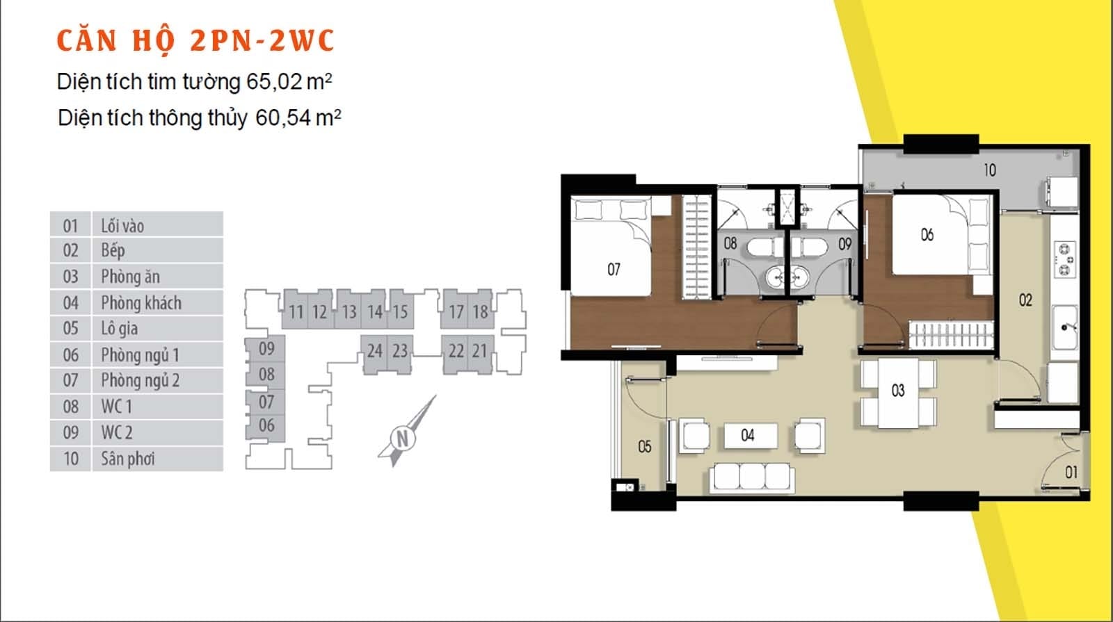 Layout thiết kế chi tiết căn hộ 65.02m² Him Lam Phú Đông. Layout thiết kế chi tiết căn hộ 65.02m² Him Lam Phú Đông.