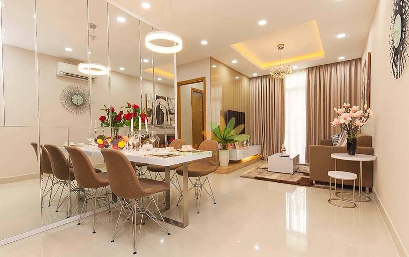 Không gian phòng khách ngập tràn ánh sáng tại căn hộ mẫu Him Lam Phú Đông. Không gian phòng khách ngập tràn ánh sáng tại căn hộ mẫu Him Lam Phú Đông.