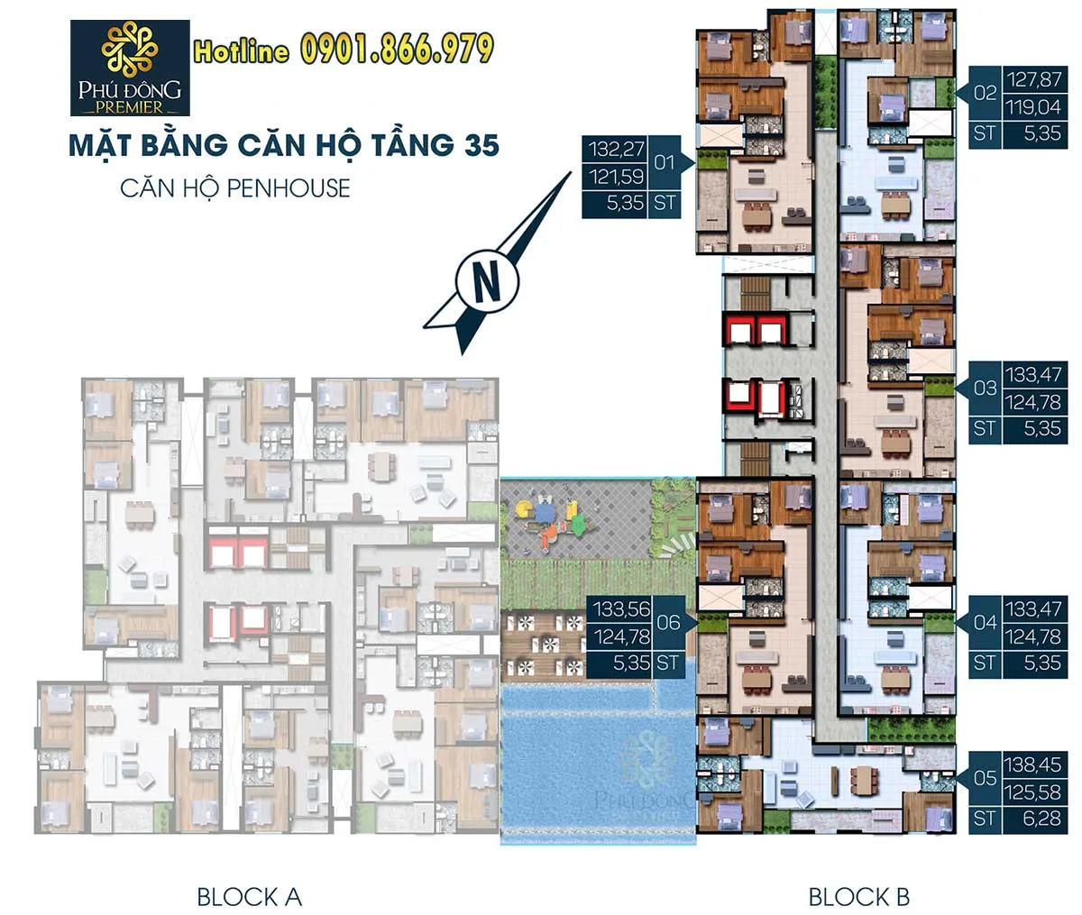Mặt bằng mẫu Penhouse căn hộ Phú Đông Premier Block B Mặt bằng mẫu Penhouse căn hộ Phú Đông Premier Block B