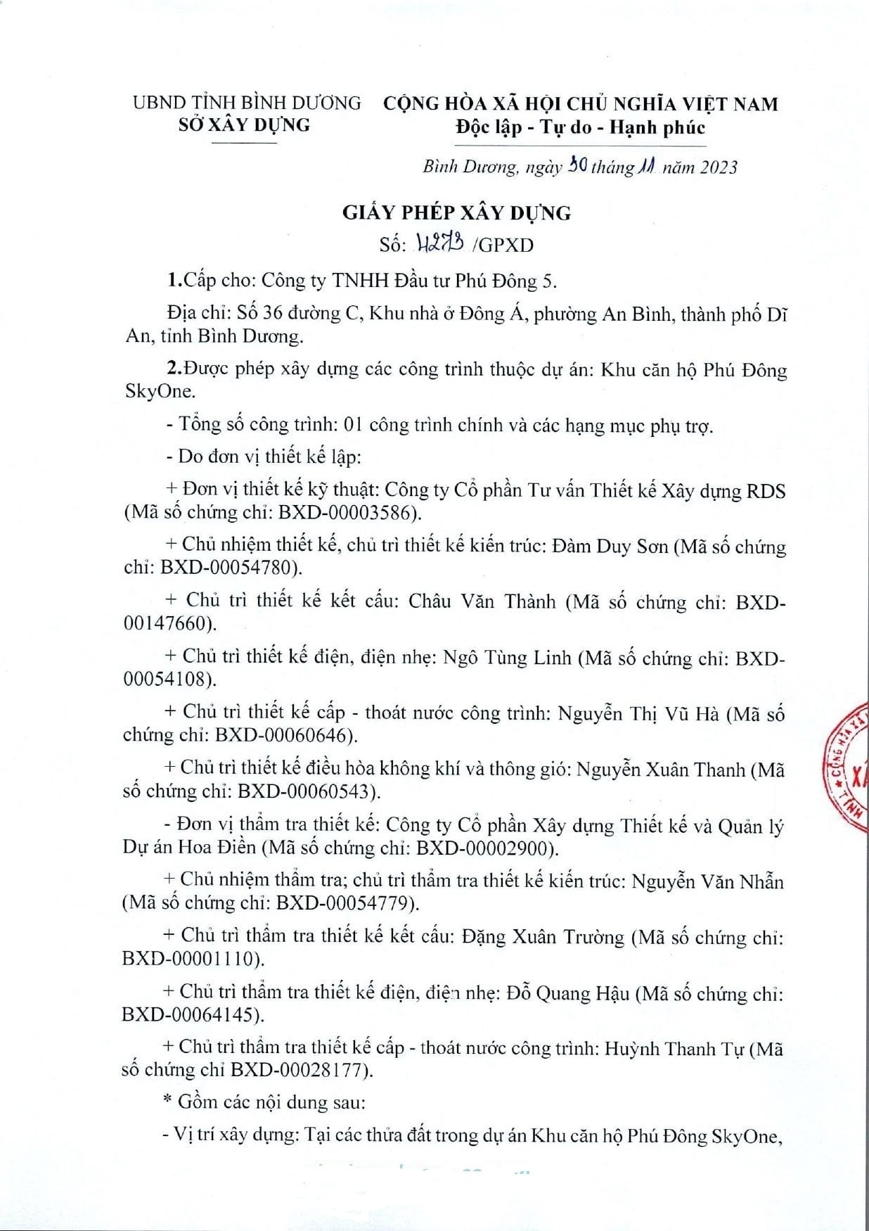 1 Gpxd 4723 Phu Dong Skyone Giấy phép xây dựng 4723 Phú Đông SkyOne