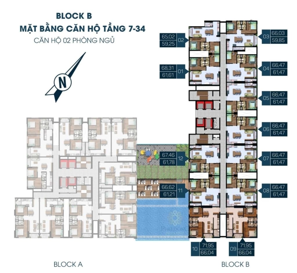 Layout Phú Đông Premier Block B Tầng 7 - 34